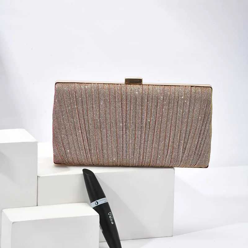 Simple Tote Pleated shiny luxury Dinner Bag Deluxe Evening Bag Womens clutch bagXJ240730