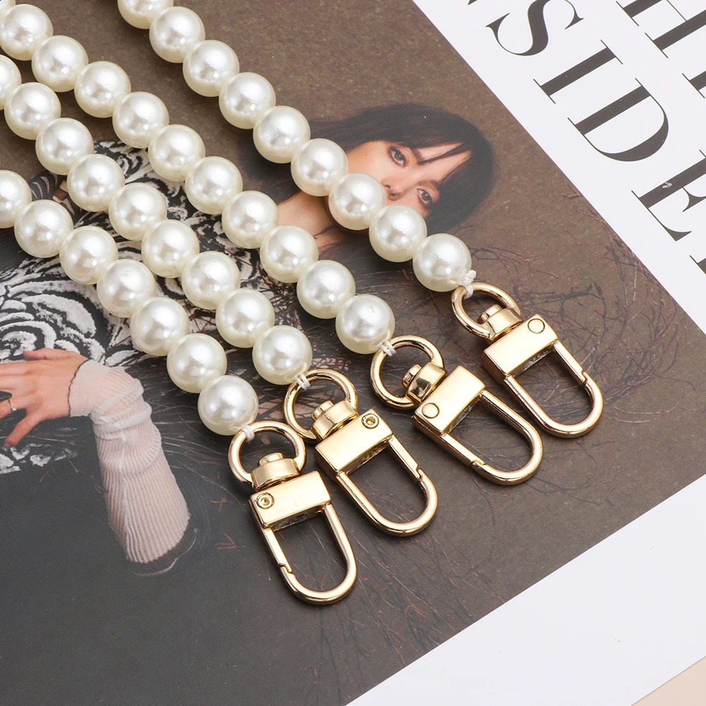 8/10mm Pearl Strap for Bags Handbag Handles DIY purse Replacement Long Beaded Chain for Shoulder Bag Straps Pearl Belt 240730