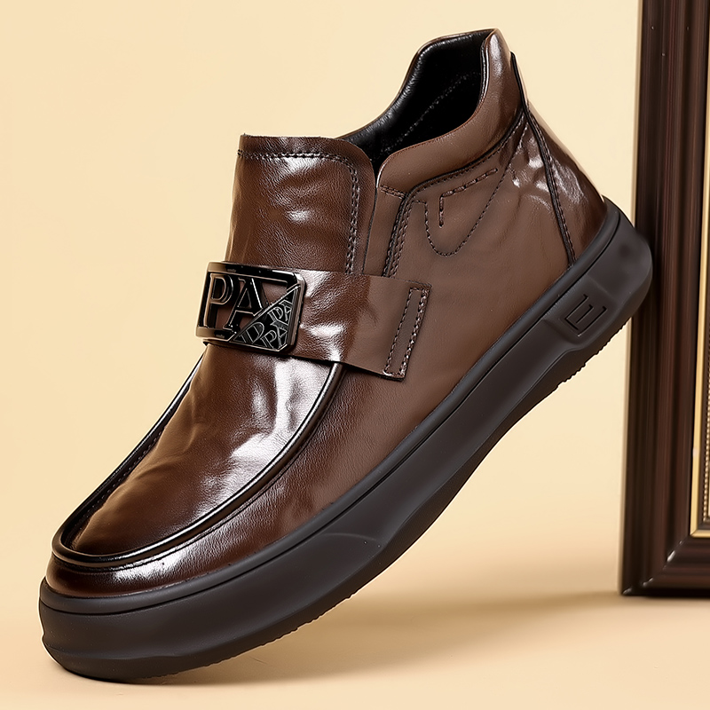 Brand Business WAERTA Leather for Casual Slip on For Party Wedding Quality Men Shoes