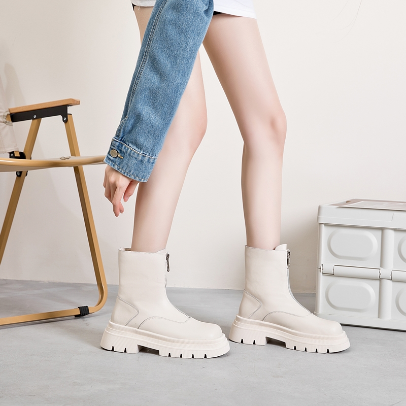 AIYUQI Women Chelsea Boots Genuine Leather 2024 New Warm Winter Boots Women Non Slip British Style Front Zipper Women Booties