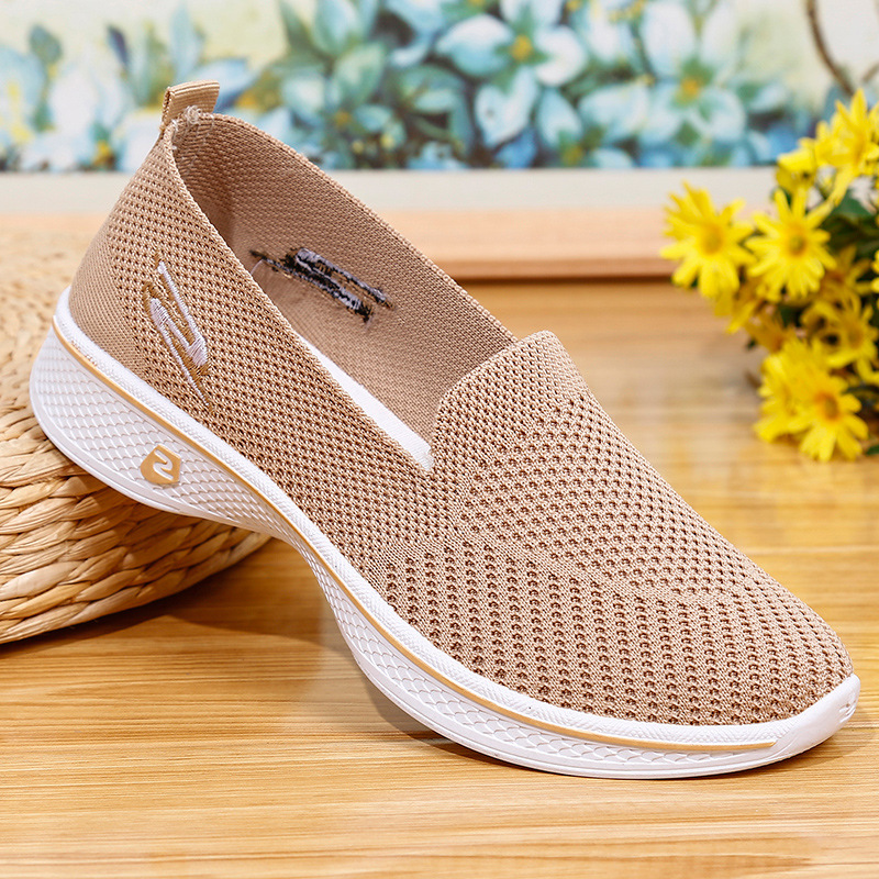 Knitted Women Fashion Shoes Flats Ladies Loafers Breathable Casual Sports Shoes Walking Shoes Yoga Shoes Zapatos De Mujer