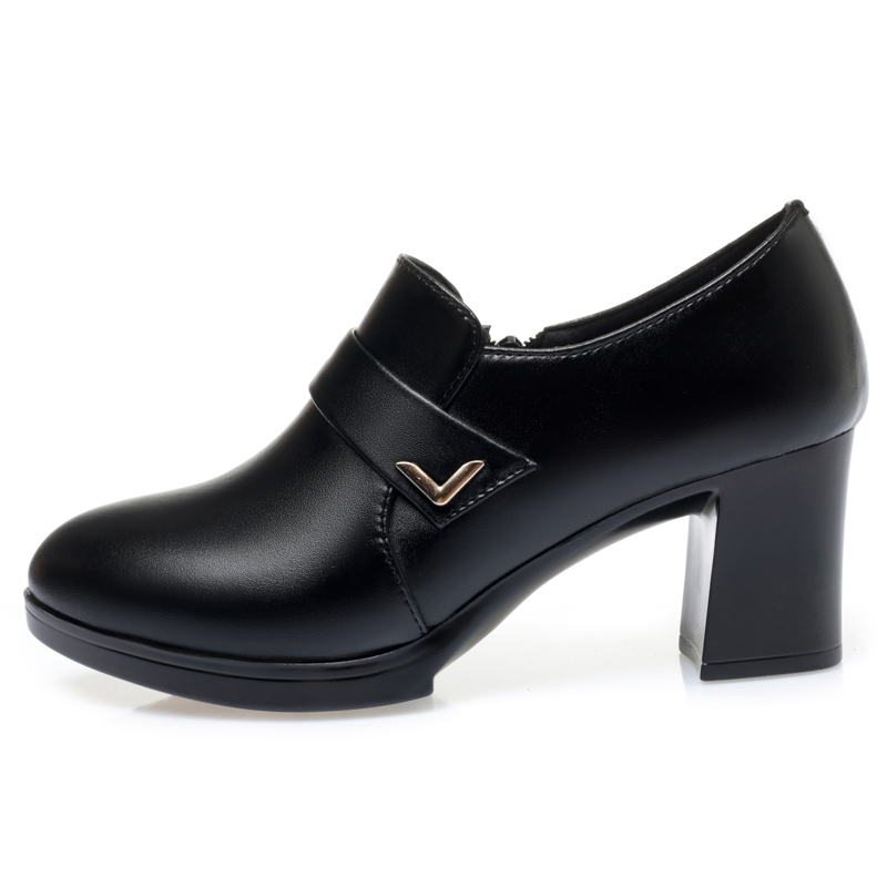 AIYUQI Women's Dress Shoes Large Size 2024 Spring New Genuine Leather Women High Heels Platform Office Shoes Ladies