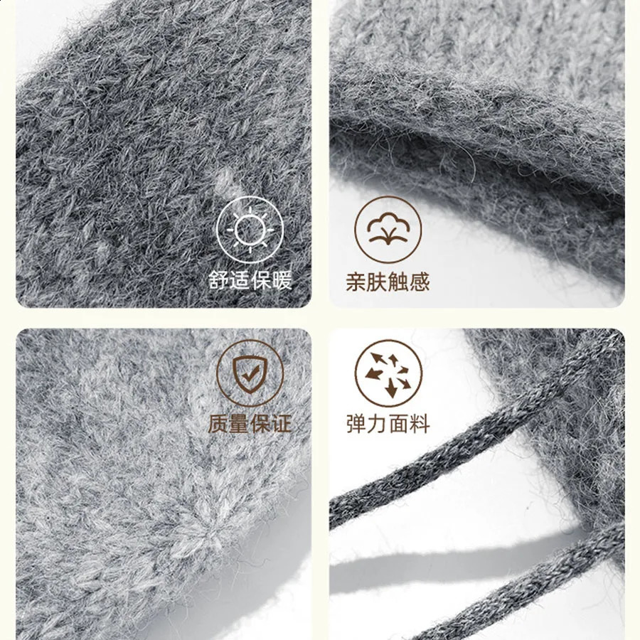 Chic Design Women Beanie Autumn Winter Gradient Drawstring Stacked Hat Female Face Small Knitted Cap Thermal Couple Skullcap 240729