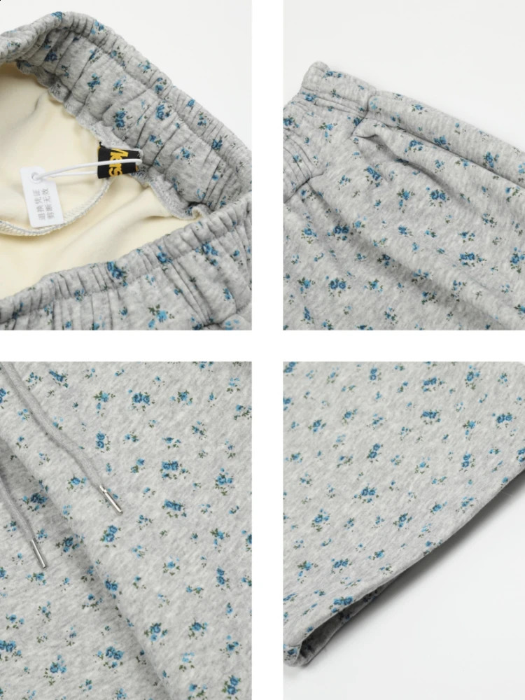 Pants Women Slouchy Floral Korean Style Vintage Spring Autumn Baggy High Street All-match Fashion Trousers Leisure Daily College 240730