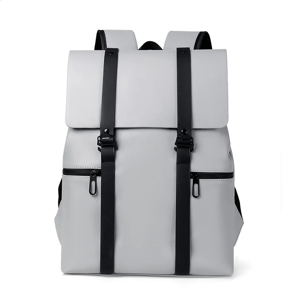 Men Backpack Rucksack Daypack Satchel Student Bag PU Leather Laptop Computer Travel Business Male School Book Bags Knapsack 240902