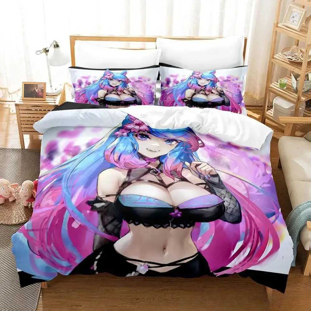 New Sexy Girls Silvervale Vtuber Bedding Set Single Twin Full Queen King Size Bed Set Adult Kid Bedroom Duvet cover Sets Anime Y240730