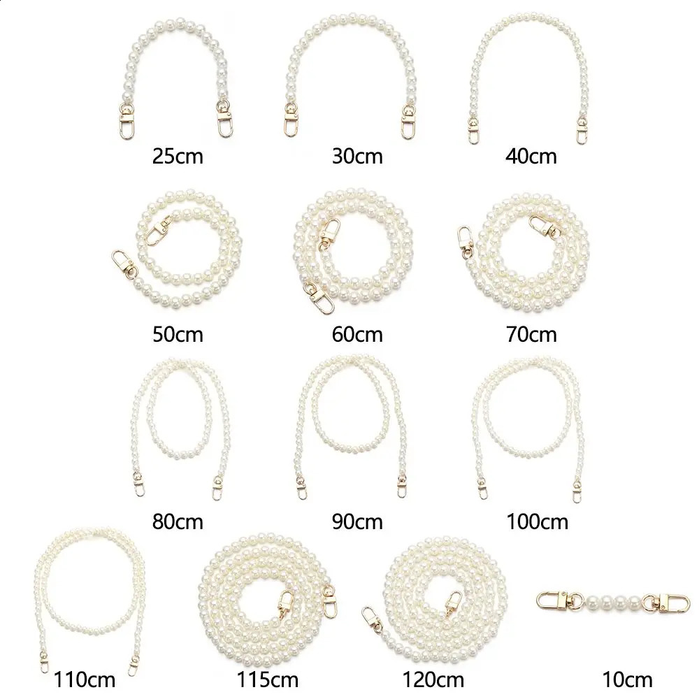8/10mm Pearl Strap for Bags Handbag Handles DIY purse Replacement Long Beaded Chain for Shoulder Bag Straps Pearl Belt 240730