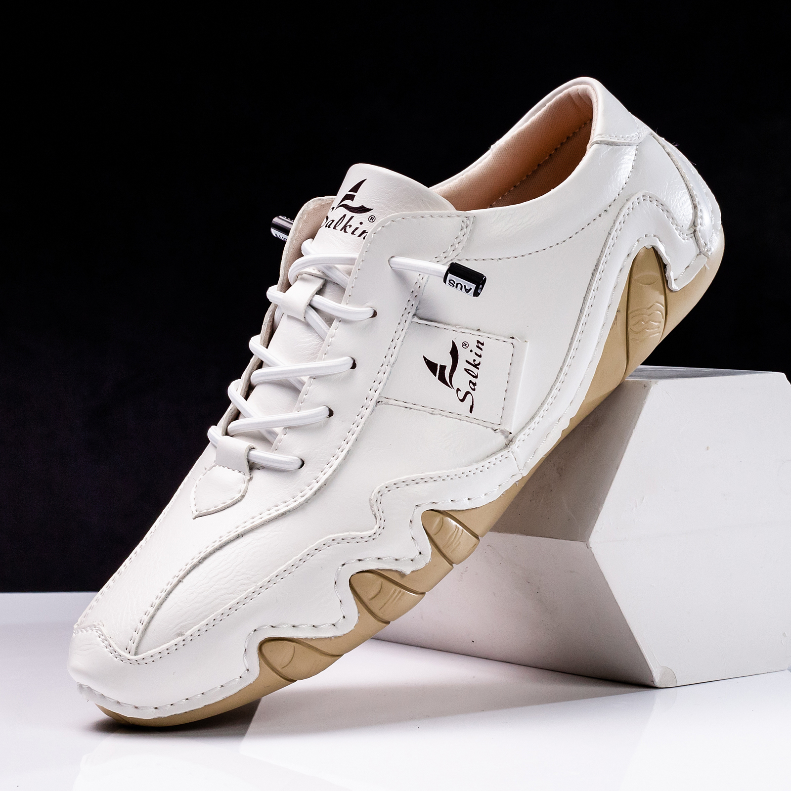 hot Leather Casual Men's Sneakers - Breathable, Soft, Flat Loafers for Driving & Everyday Wear