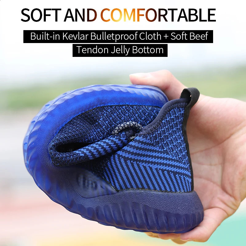 Steel Toe Cap Working New Boots Safety for Man Construction Indestructible Puncture-Proof Summer Work Shoes 240722