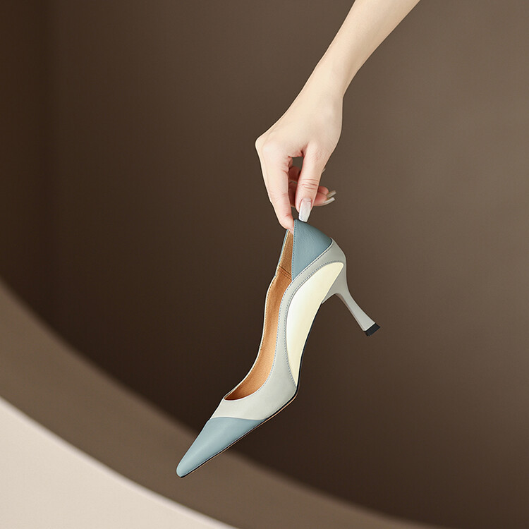 Pointy Color High Heels Women's Single 2023 Spring Summer New Fashion All Match Small Shoes 4acd