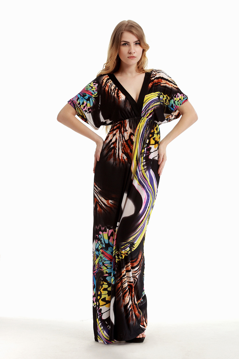 Casual Dresses Extended plus size ice silk dress vacation beach dress long skirt