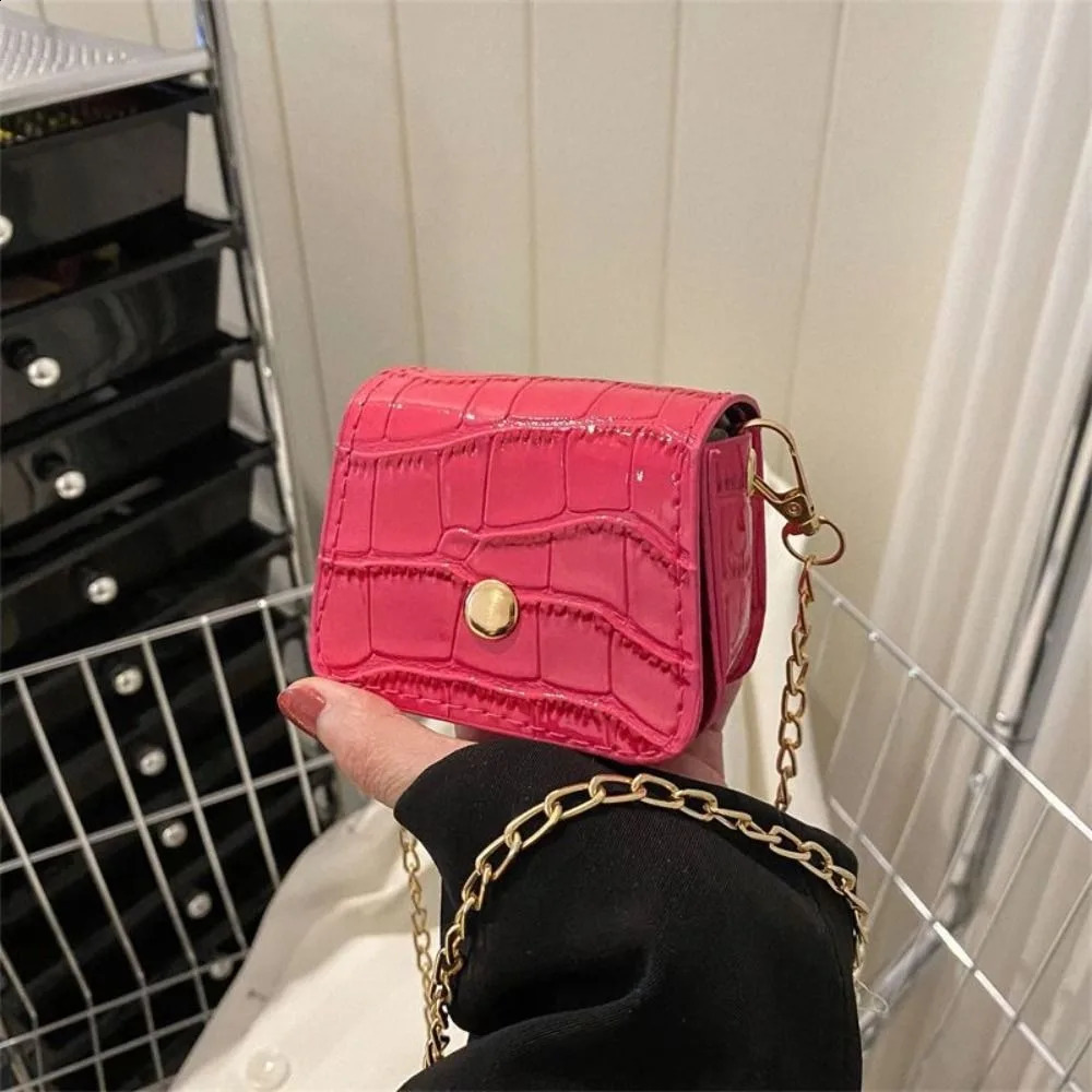Cute Korean Fashion Mini Lipstick Crossbody Bags PU Simplicity Versatile Chain Shoulder Bag Handbag Girls Women 240730