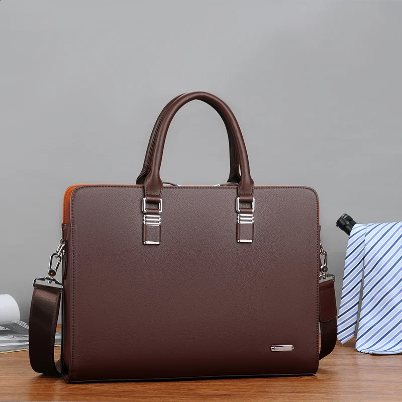 Laptop Bags DUTRIEUX Business Leather Men Briefcase For Husband Shoulder Bag Man 14 15 Laptop Briefcases Bags Large Capacity Mens Handbag 240730