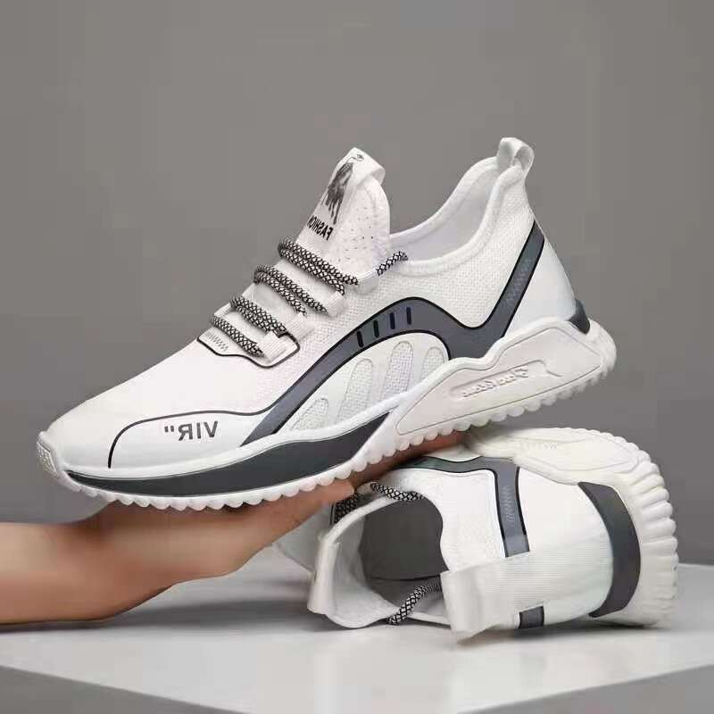 Men Lightweight Sneaker Casual Mesh Breathable Black White Sports Running Shoes 456