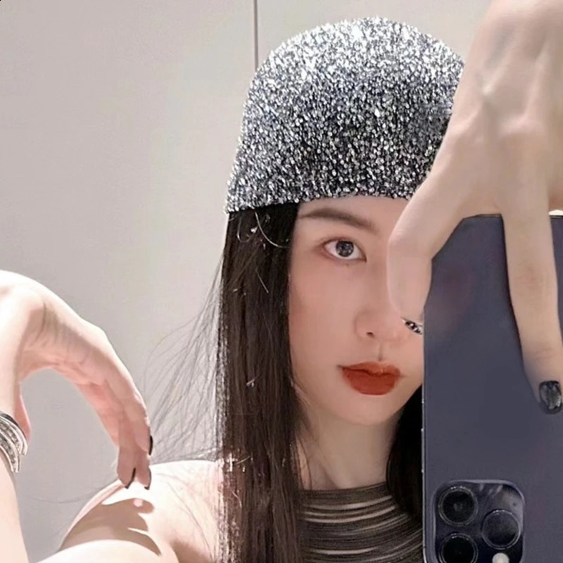 Knitted Skull Hat with Sequins Fashion Hiphop Hat Dance Hat for Music Festival H7EF240723