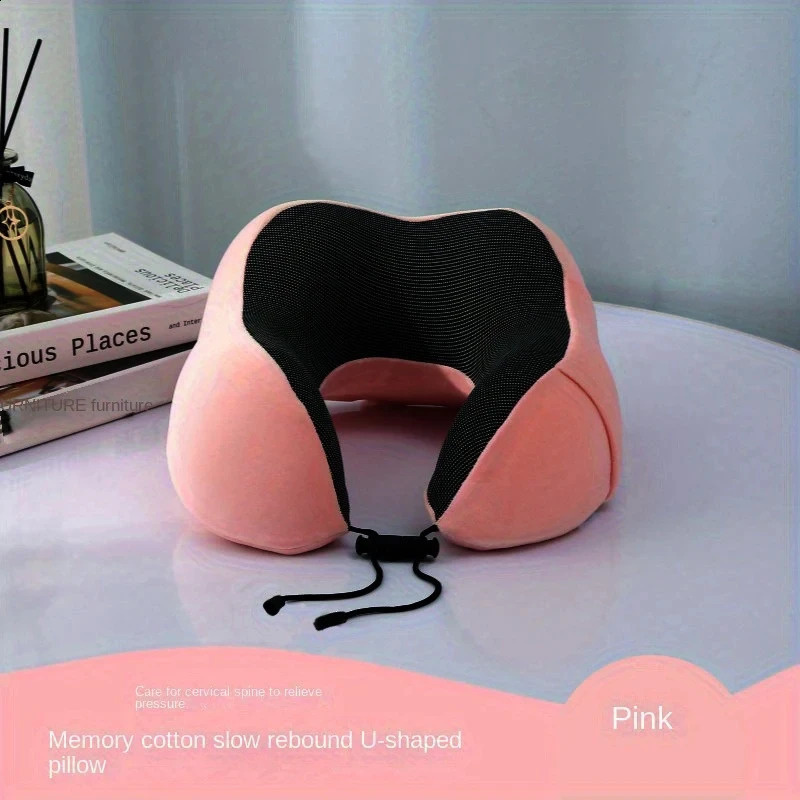U Travel Memory Cotton Pillow Neck Motor And Aeroplanes Nap Magnetic Fabric Ushaped 240730