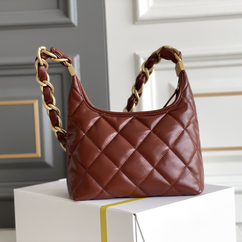 Shoulder bag Top quality Hobo Bags 22.5CM Designer Chain Bags Luxury Underarm Bags Lambskin Lady Handbags With Box 24C42