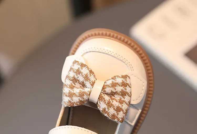 2024 Baby Girls Leather Shoes Spring and Autumn Soft Bottom Princess Bow-knot Casual Toddlers Kids Fashion Baby First WalkersL240730
