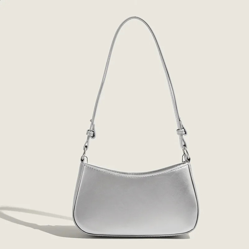 Y2k Fashion Silver Butterfly Shoulder Bags for Women Trendy s PU Leather Chain Handbags Black Underarm Bags Clutch Purse 240731