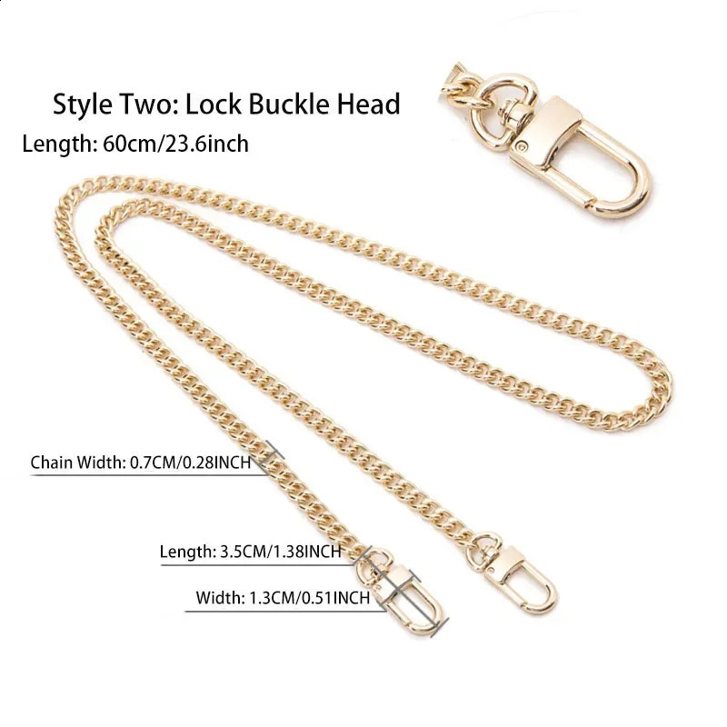60110cm Bag Chains Transformation Shoulder Strap Golden Crossbody Chain Backpack Replacement Metal Accessories 240730
