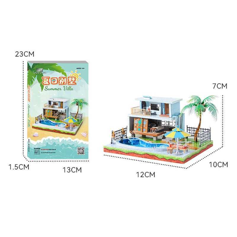 MMZ MODEL IRON STAR 3D Metal Puzzle Island Holiday Coffee Shop Assembly Model DIY 3D Laser Cut Jigsaw Puzzle Building Kits ToysM240731