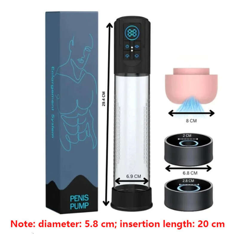 IPX7 Waterproof Electric Penis Pump Sex Toy for Men Masturbator Adult Male Penis Enlargement Vacuum Pump Penile Enhancer Exerci