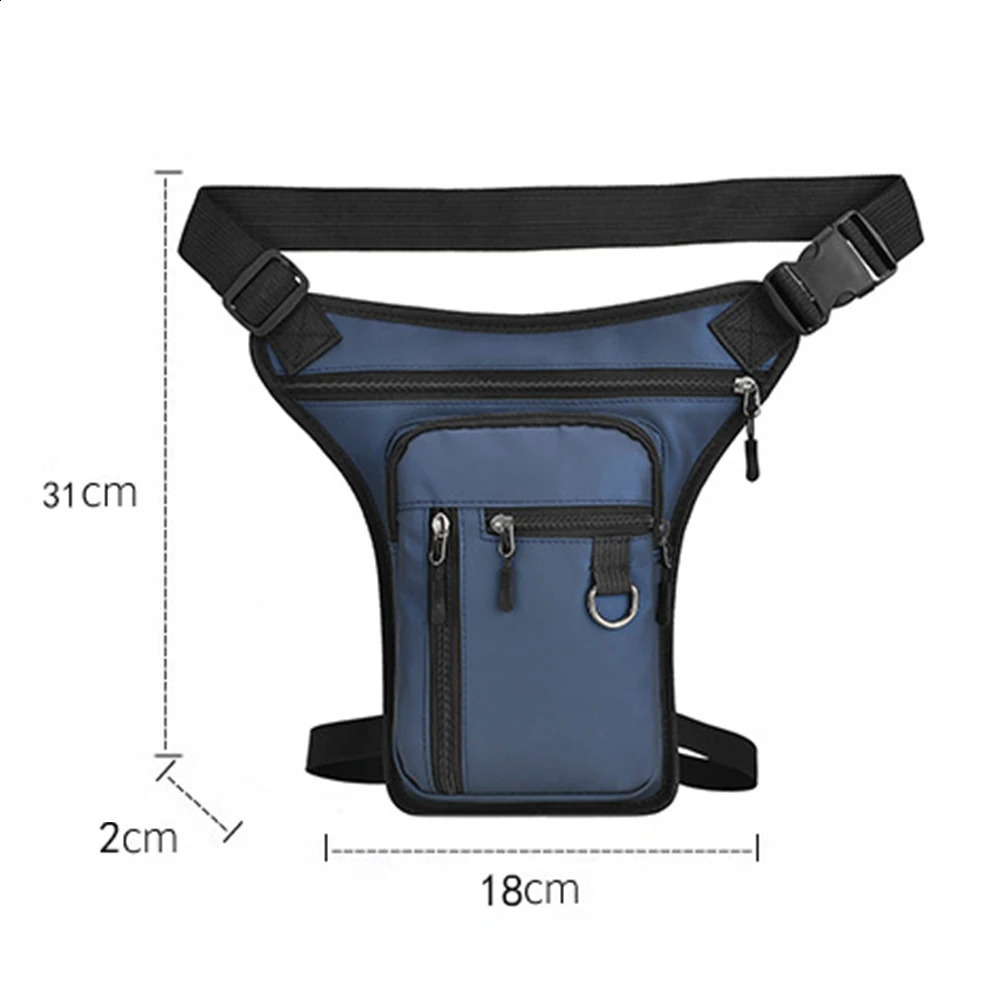 Men Drop Leg Bag Waist Waterproof Fanny Pack Phone Purse Motorcycle Riding Shoulder Cross Body Thigh Hip Belt Bags 240730