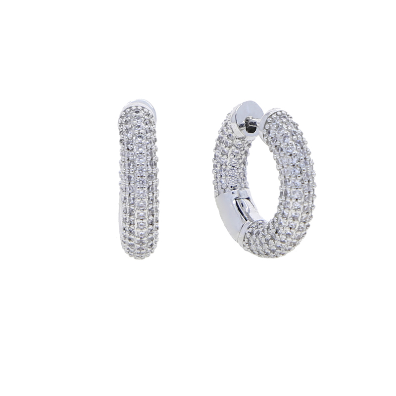 Circle Hoop Earrings Men and Women: Micro Pave Bg Zircon Iced Out Fashion Jewelry for Daily Wear