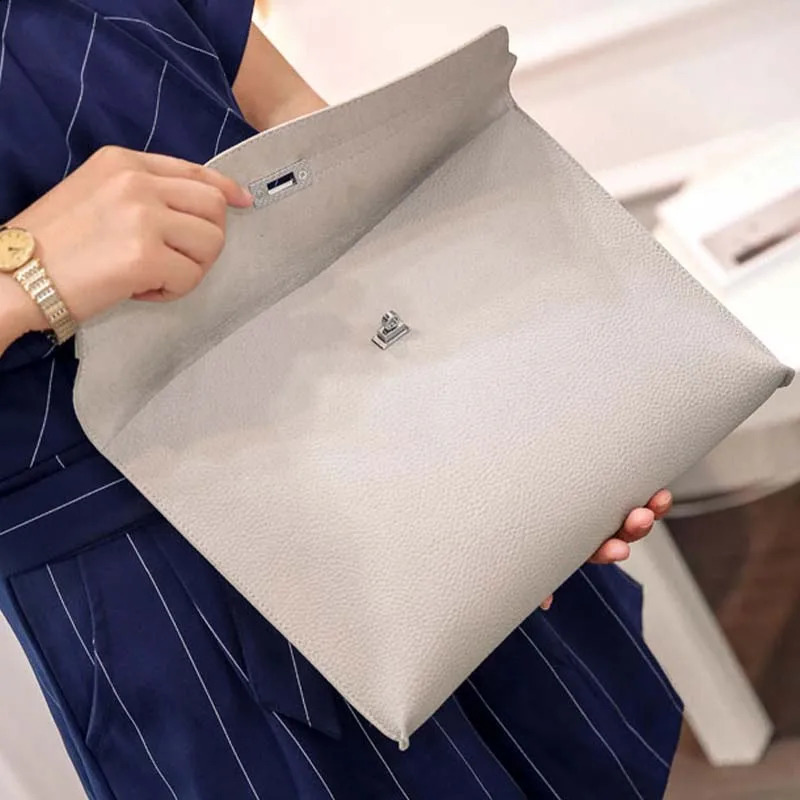 Solid Color Envelope Clutch Handbag Casual Women Lychee Pattern PU Leather Messenger Purse Large Capacity Ladies Bags 240730
