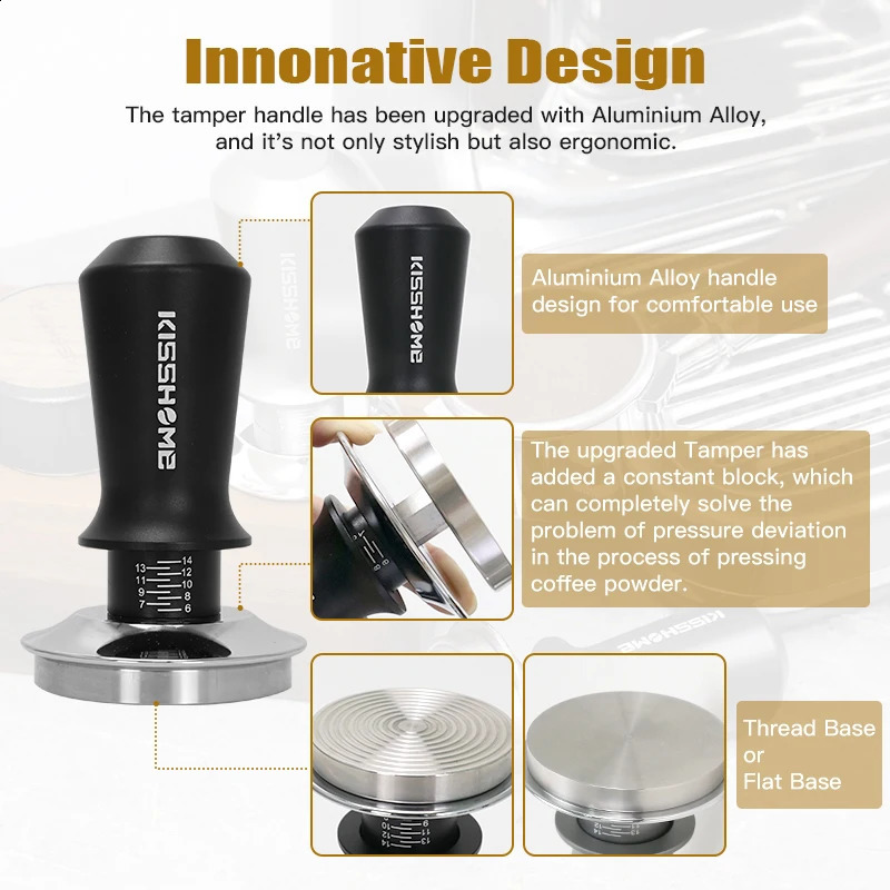 Coffee Tamper 30lb Constant Pressure Calibrated Double Spring 51mm 53mm 58mm Breville Espresso Maker Accsesories Barista Tools 240731