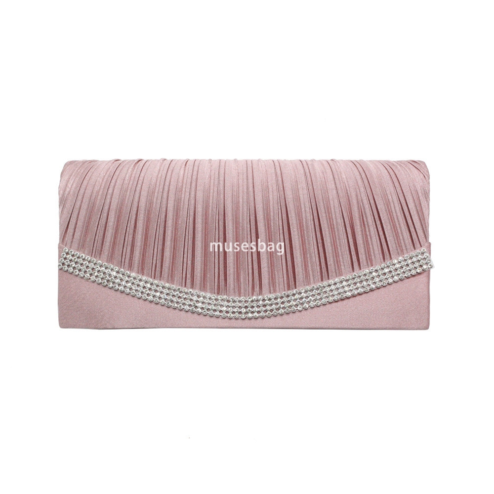 The factory directly supplies explosive European style silk rhinestones fashion ladies hand bag dinner bag a piece of hair