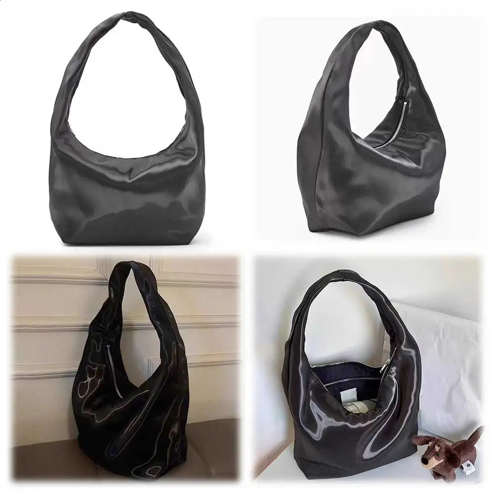 Women Underarm Bag Fashion Shoulder Bag Large Capacity Simple Stain Handbag Zip Closure Trendy Tote Purse Top Handle Bag 240731