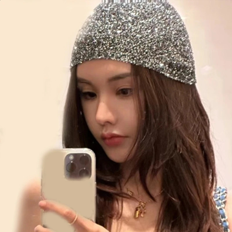 Knitted Skull Hat with Sequins Fashion Hiphop Hat Dance Hat for Music Festival H7EF240723