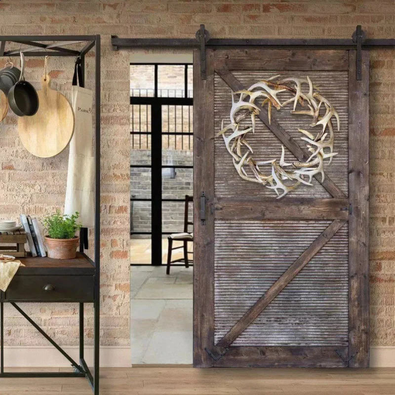 Christmas Rustic Farmhouse Antler Wreath Outside Home Decoration Accssories Wall Hanging Ornament Deer Horn Statue Garland 240731