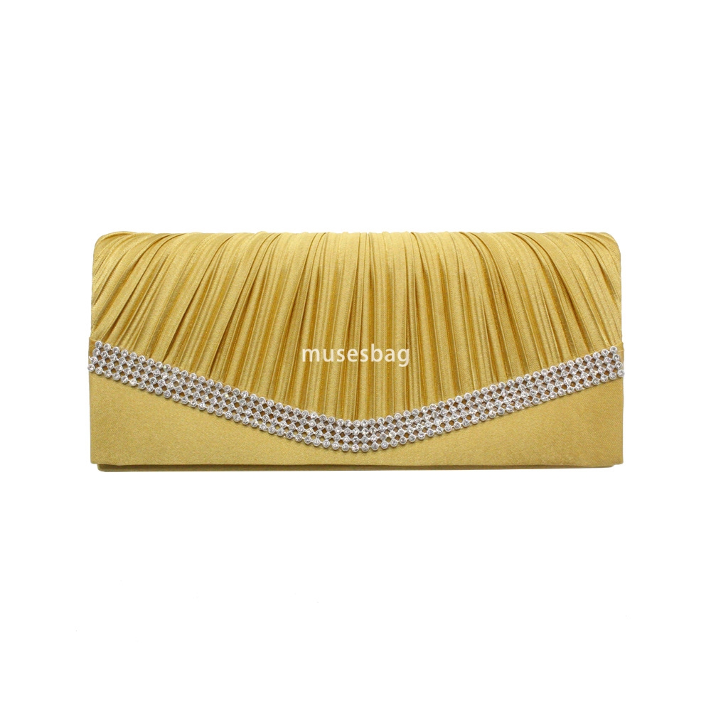 The factory directly supplies explosive European style silk rhinestones fashion ladies hand bag dinner bag a piece of hair