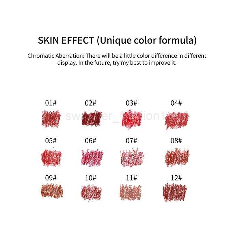 12 Colors Matte Lipstick Lip Liner Set Nude Color Lasting Non-removal Makeup Lipliner Waterproof Sweat Proof Soft Pencil MakeupXJ240731