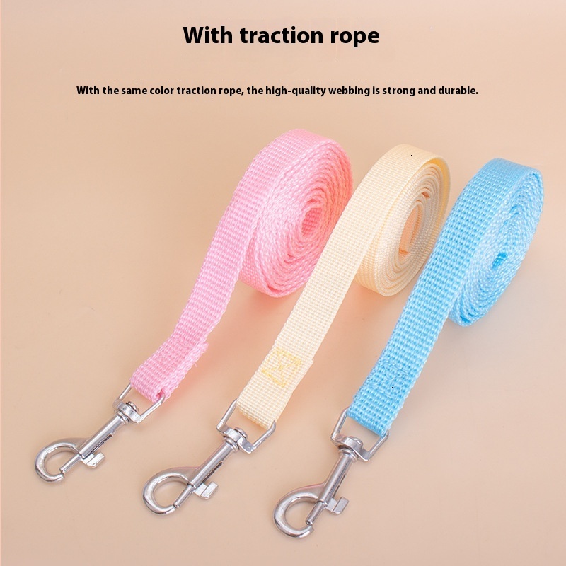 Pet winter plush harness chest and back walking dog traction rope