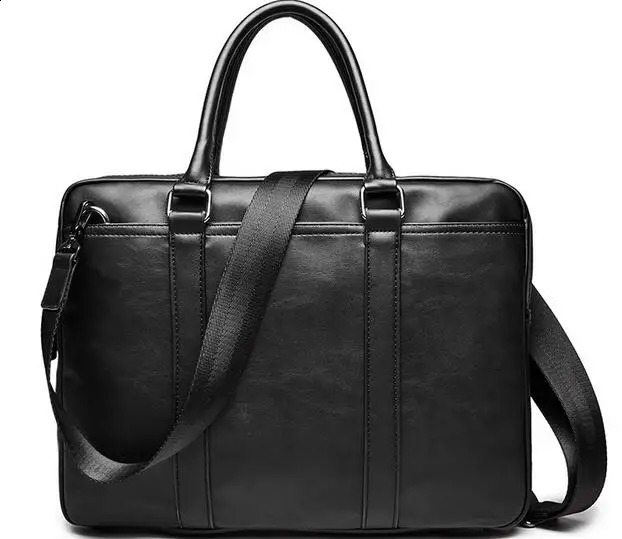 business bag leather fashion section youth shoulder Messenger bag Korean version of the mens briefcase 240813