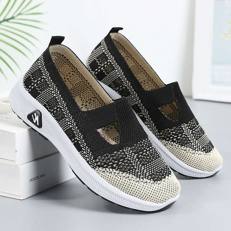 Summer Versatile Women's Shoes Soft Sole Comfortable Suitable Fashion Walking shoes Triple Black Free shipping size