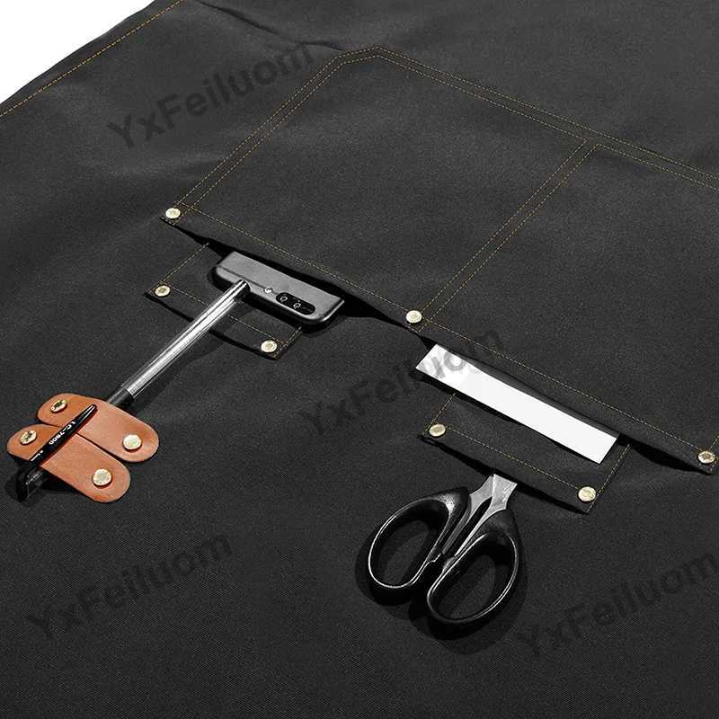 Professional Kitchen Apron For Men Women Restaurant Waiters Bbq Chefs Mandiles Waterproof Canvas Barber Nails Salon PinaforeXJ240731