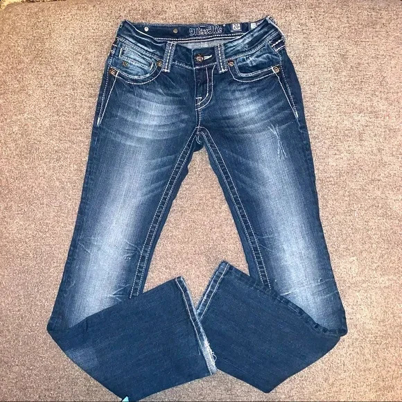 Y2K Gothic Retro Boot Cut Jeans Wons Blue Denim Embroidery Cross Pocket Hip Hop Harajuku Wide Pants Street Wear 240806