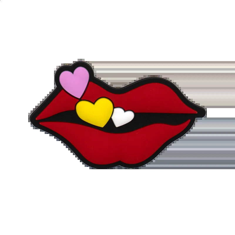 1 piece of rainbow heartshaped beach bag accessory mom lifting handbag decoration rose red lip beverage 240820