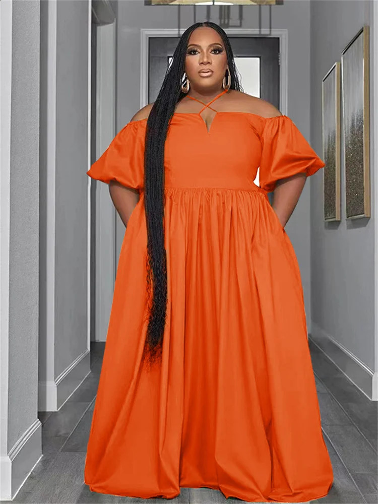 Wmstar Plus Size Dresses for Women Solid Summer Cute Elegant Party Maxi Dress Fashion Birthday Outfits Wholesale Drop 240730