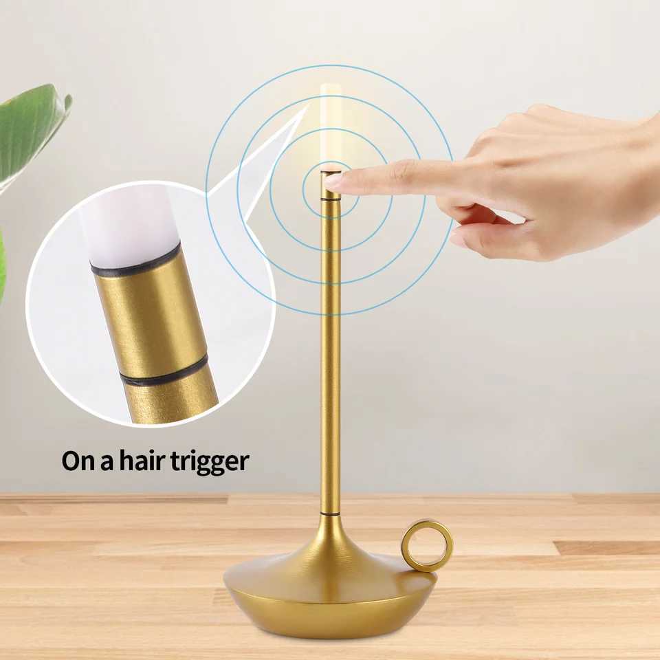 LED Aladdin candlelight camper table lamp rechargeable camper waterproof warm light candle lamp dinner atmosphere table lamp B240904