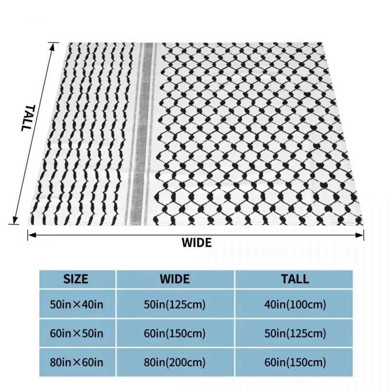 Palestinian Hatta Kufiya Folk Pattern Blankets Coral Fleece Plush Palestine Arabic Keffiyeh Throw Blanket for Bed Car Rug Piece Y240730