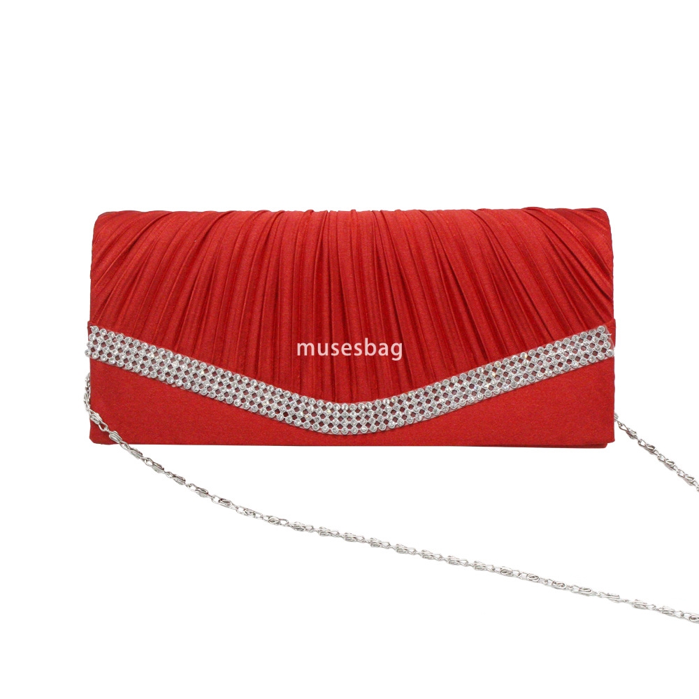 The factory directly supplies explosive European style silk rhinestones fashion ladies hand bag dinner bag a piece of hair