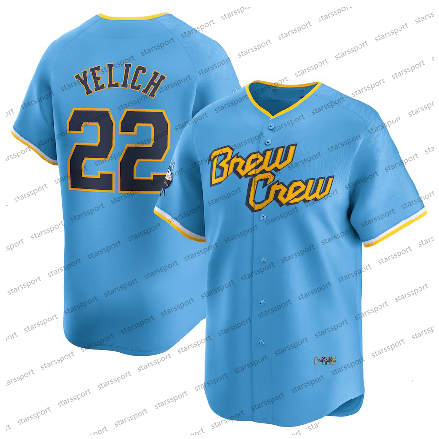 Milwaukee Christian Yelich Brewer Baseball Jersey Jackson Chourio Adames Hoby Milner William Contreras Brice Perkins Mitchell Frelick Turang Monasteri