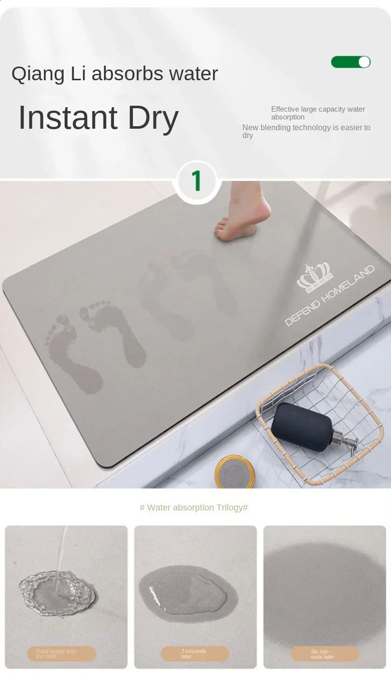 Slip Absorbent Kitchen Mat Quick Drying Living Room Carpet High Quality Absorbent Anti Fall Rugs Anti Oil Stain Floor Mats 240731 - view 3