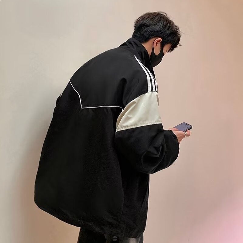 jacket for men in spring and autumn trendy loose and versatile rugged handsome jacket 230106