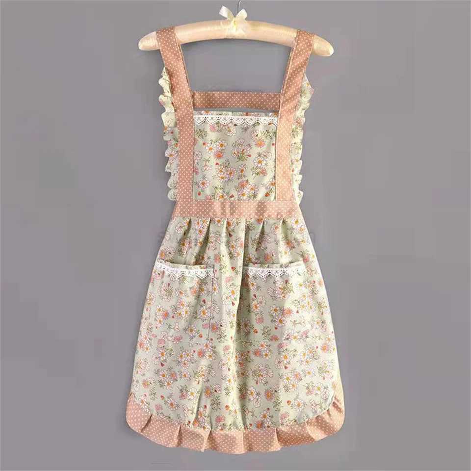 Cute Maid Outfit Oil And Stain Resistant Apron With Waistband Kitchen And Restaurant Work ClothesXJ240731